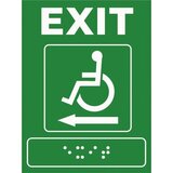 Placuta de iesire cu sageata in stanga pentru persoane cu dizabilitati  nevazatori